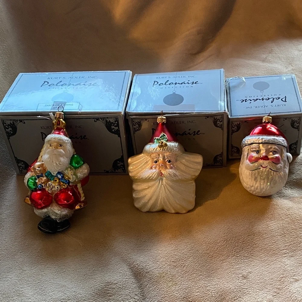 Kurt Adler Polonaise collection Santa Claus Holiday Ornaments Set